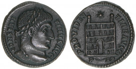 Constantinus I. 307-337
Römisches Reich - Kaiserzeit. Follis. PROVIDENTIAE AVGG
Arles
3,18g
RIC 264var
vz