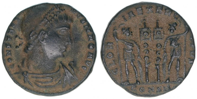 Constantinus I. 307-337
Römisches Reich - Kaiserzeit. Follis. GLORIA EXERCITVS
C...