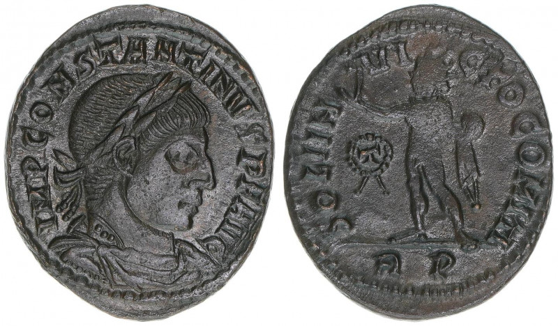 Constantinus I. 307-337
Römisches Reich - Kaiserzeit. Follis. SOLI INVICTO COMIT...