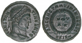 Constantinus I. 307-337
Römisches Reich - Kaiserzeit. Follis. VOT XX
Siscia
2,90g
RIC 159
vz