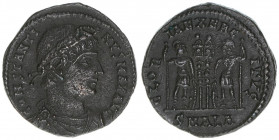 Constantinus I. 307-337
Römisches Reich - Kaiserzeit. Follis. GLORIAE EXERCITVS
Alexandria
2,48g
RIC 58
vz