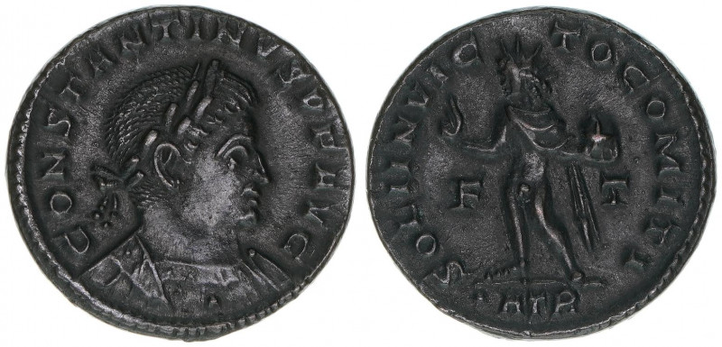 Constantinus I. 307-337
Römisches Reich - Kaiserzeit. Follis. SOLI INVICTO COMIT...