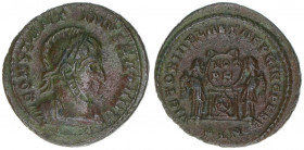 Constantinus I. 307-337
Römisches Reich - Kaiserzeit. Follis. VICTORIAE LAETAE PRINC PERP
Londinium
2,94g
RIC 154
ss+