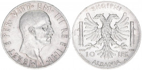 Victor Emanuel III.
Königreich Albanien 1928-1947. 10 Lek, 1939 XVII R. 9,98g
Schön 34
vz