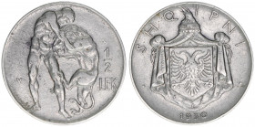 Zogu I.
Königreich Albanien 1928-1947. 1/2 Lek, 1930 V. 6,09g
Schön 13
ss+