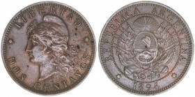 2 Centavos, 1894
Argentinien. 10,08g. Schön 25
ss/vz