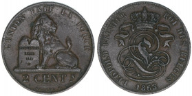 Leopold I.1831-1865
Belgien. 2 Cent, 1863. 3,84g
Kahnt/Schön 2
ss/vz