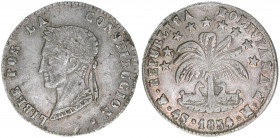 Republik
Bolivien. 4 Soles, 1854 MF. 13,65g
Kahnt/Schön 51
ss/vz
