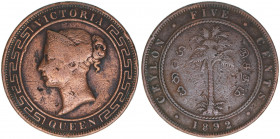 Victoria
Ceylon. 5 Cent, 1892. selten
20,26g
Kahnt/Schön 26
ss-