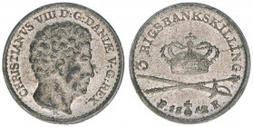 Christian VIII. 1839-1848
Dänemark. 3 Rigsbankskilling, 1842. 1,55g
Kahnt/Schön 47
ss/vz