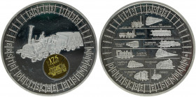 Medaille, ohne Jahr
Deutschland, Bundesrepublik. 175 Jahre Deutsche Eisenbahn - Adler 1835. 46,32g
versilbert
vz