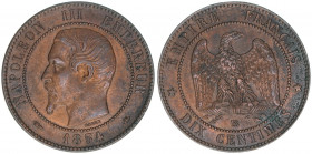 Napoleon III.
Frankreich. Dix Centimes, 1854. 9,97g
Kahnt/Schön 94
ss