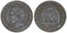 Napoleon III.
Frankreich. Deux Centimes, 1857 A. 1,99g
Kahnt/Schön 92
ss