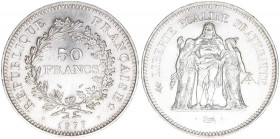 Republik
Frankreich. 50 Francs, 1977. Silber
29,97g
Schön 237
AG900
stfr-