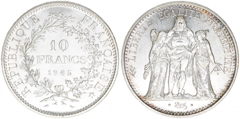 Republik
Frankreich. 10 Francs, 1965. Silber
24,91g
Schön 236
AG900
stfr-