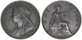 Victoria
Großbritannien. One Penny, 1899. 9,23g
Kahnt/Schön 138
ss+