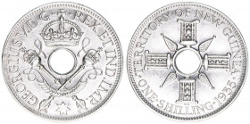 Georg V.
Großbritannien - Mandatsgebiet New Guinea. 1 Shilling, 1935. 5,36g
Schön 5
vz