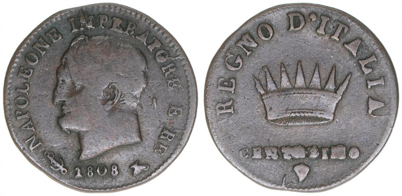 Napoleon
Italien. 1 Centesimo, 1808 V. Venedig
2,12g
s/ss