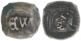 Ernst I. 1397-1438 mit Wilhelm III. 1402-1435
Bayern. Pfennig, ohne Jahr. Mönchskopf - EW
München
0,50g
Beierlein 145
ss
