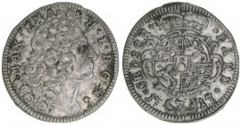 Maximilian II. Emanuel
Bayern. 3 Kreuzer, 1717. Landgroschen
1,44g
Hahn 190
ss