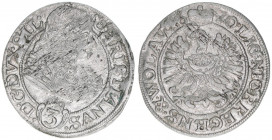 Christian von Wohlau 1639-1672
Brieg-Liegnitz-Schlesien. Groschen, 1670 CB. Breslau
1,62g
FuS 1936
ss