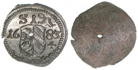 Pfennig, 1683
Nürnberg Reichsstadt. 0,39g. Kellner 335
stfr