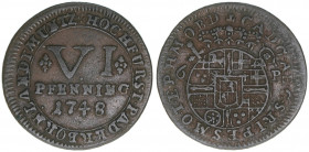 6 Pfennige, 1748
Paderborn. 4,12g. ss