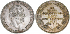 Friedrich August II. 1836-1854
Königreich Sachsen. 1/3 Taler, 1854. auf den Tod des Königs am 9. August 1854
8,25g
AKS 119
ss-