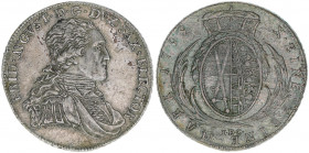 Friedrich August III.
Königreich Sachsen. Taler, 1799 IEC. Dresden
27,92g
Dav.2701
ss+