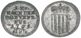 Joseph Adam 1732-1782
Schwarzenberg. 1 Kreuzer, 1765. 0,75g
Schön 3
ss/vz