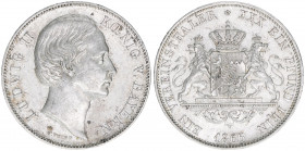 Ludwig II.
Bayern. Vereinstaler, 1866. Kopf mit Scheitel
München
18,48g
J 104
vz