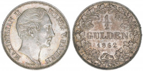 Maximilian II. Joseph
Bayern. 1/2 Gulden, 1862. München
5,28g
AKS 152
vz