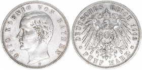 Otto 1886-1913
Bayern. 5 Mark, 1902 D. 27,72g
AKS 201
ss