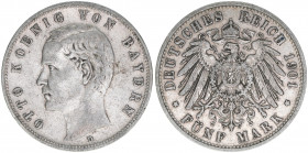 Otto 1886-1913
Bayern. 5 Mark, 1901 D. 27,64g
J46
ss