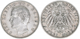 Otto 1886-1913
Bayern. 3 Mark, 1910 D. 16,68g
J 47
ss+