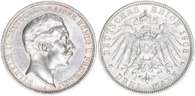 Wilhelm II. 1888-1918
Preussen. 3 Mark, 1908 A. 16,65g
AKS 131
ss/vz