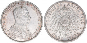 Wilhelm II. 1888-1918
Preussen. 3 Mark, 1914 A. 16,7g
AKS 132
vz+