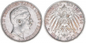 Wilhelm II. 1888-1918
Preussen. 3 Mark, 1912 A. 16,65g
AKS 131
ss/vz
