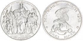 Wilhelm II. 1888-1918
Preussen. 3 Mark, 1913 A. anlässlich der Jahrhundertfeier der Befreiungskriege
16,69g
AKS 139
vz/stfr