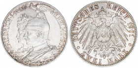 Wilhelm II. 1888-1918
Preussen. 2 Mark, 1901 A. anlässlich des 200-jährigen Bestehens Königreiches
11,15g
AKS 136
vz+