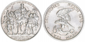Wilhelm II. 1888-1918
Preussen. 2 Mark, 1913 A. anlässlich der Jahrhundertfeier der Befreiungskriege
11,13g
AKS 140
vz/stfr