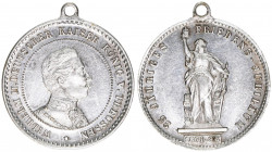 Wilhelm II. 1888-1918
Preussen. Silbermedaille mit Trageöse, 1896. 23mm - auf das 25-jährige Friedensjubiläum
3,28g
ss