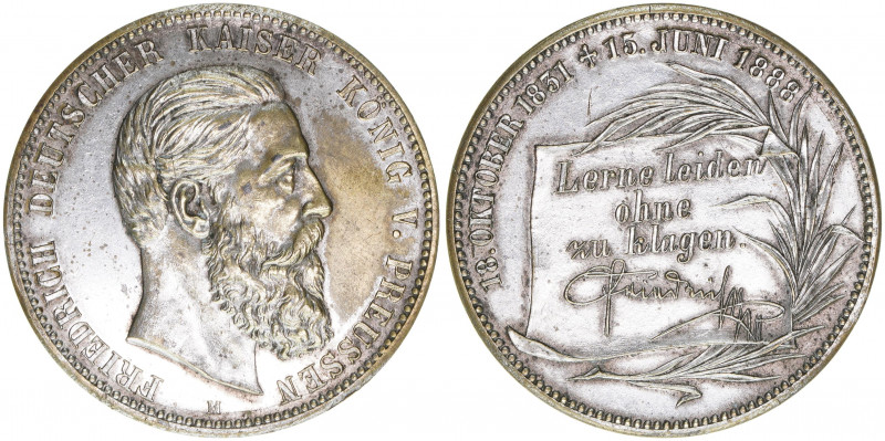 Friedrich III. 1888
Preussen. Medaille, 1888. lerne leiden ohne zu klagen - 40mm...