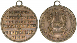 Medaille, 1891
Württemberg - Baden. Fahnenweihe des Männergesangsvereines in Wilferdingen am 28.6.1891. 4,94g
vz