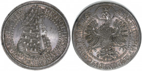 Leopold I. 1658-1705
Doppeltaler, ohne Jahr. Altersportrait
Hall
57,58g
Herinek 574
vz/stfr
