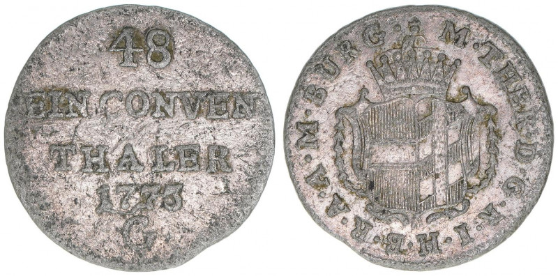 Maria Theresia 1740-1780
1/48 Taler, 1773 G. Günzburg/Burgau
1,15g
Frühwald 772
...