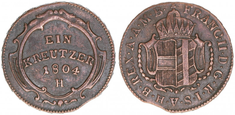 Franz (II.) I.1792-1835
1 Kreuzer, 1804 H. Günzburg
5,93g
ANK 4
Rf.
ss