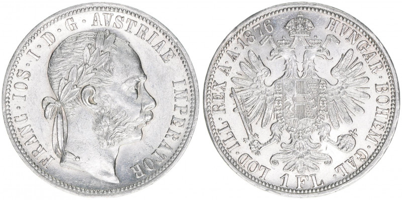 Franz Joseph I. 1848-1916
Gulden, 1876. Wien
12,42g
ANK 31
vz/stfr