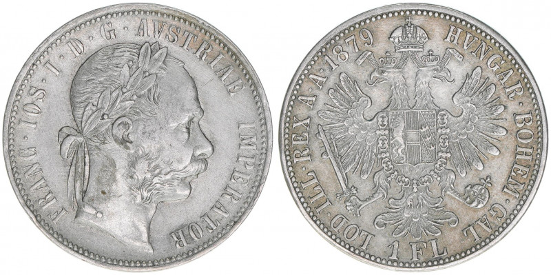 Franz Joseph I. 1848-1916
Gulden, 1879. Wien
12,40g
ANK 31
ss/vz