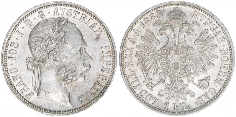 Franz Joseph I. 1848-1916
Gulden, 1883. Wien
12,36g
ANK 31
vz